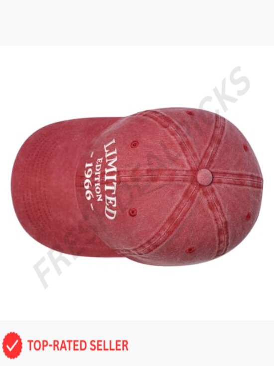 60th Birthday Baseball Cap Adjustable Washed Cotton Embroidered Hat Vintage
